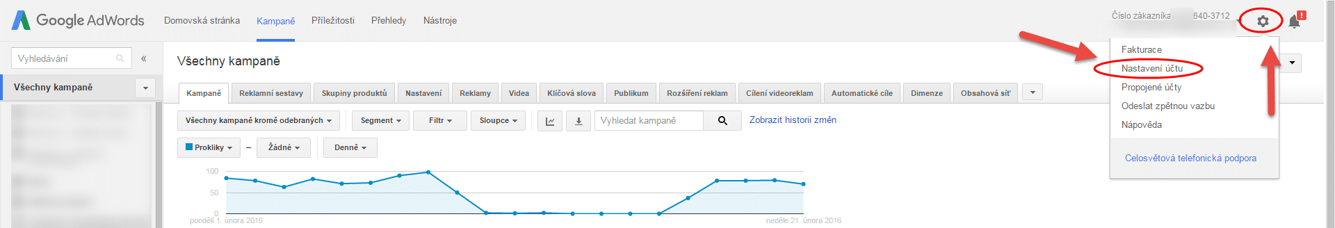 Nasdílení přístupu do AdWords